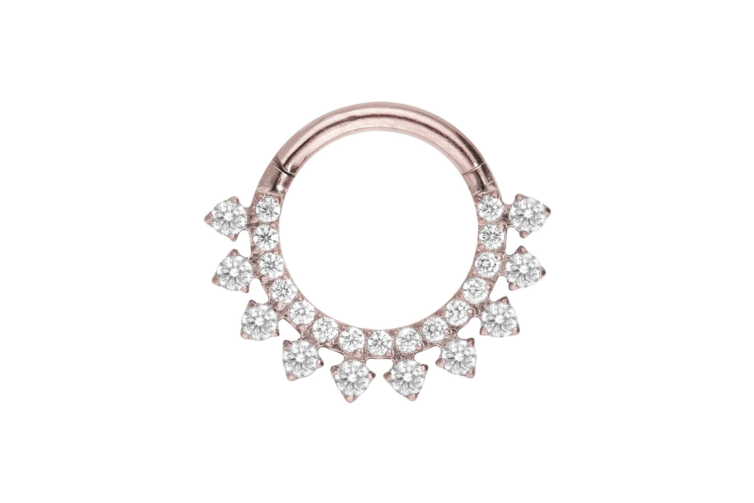 Titan Segmentring Clicker Piercing EINGEFASSTE KRISTALLE